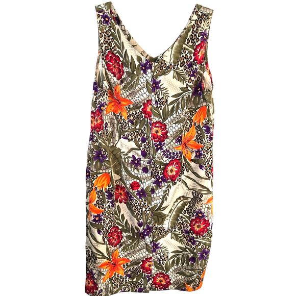 Kathy Lee Women's Dress 12 Size Beige Floral Sleeveless Misses Large L - Picture 4 of 6